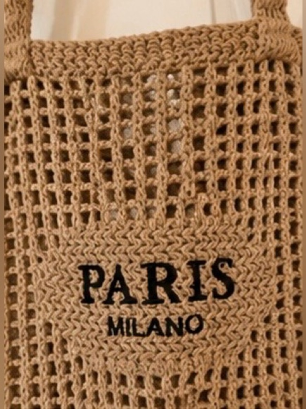 Paris Milano Woven Tote Bag in Tan NWT - Picture 2 of 9